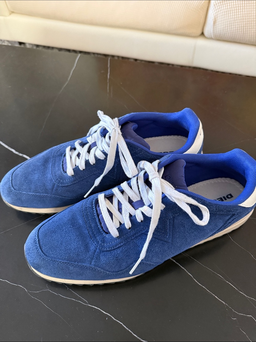 Diesel Men's Blue Suede Lace-Up Sneakers